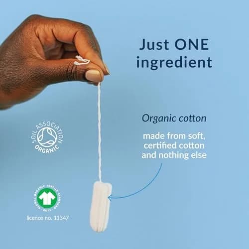 natracare Organic Tampons 20 Count | All Cotton, Unscented, Non-Applicator thumbnail 2