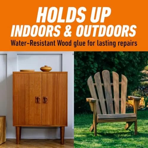 Gorilla Wood Glue, Fast Clamp, Water Resistant PVA, 236.6ml (8 fl oz) | Bonds Wood for Indoor & Outdoor Projects thumbnail 4