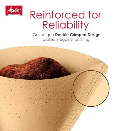 Melitta #4 Unbleached Coffee Filters, Natural Brown Cone Filters, 100 Count (Pack of 6) | Flavor-Enhancing Microfine Perforations thumbnail 6