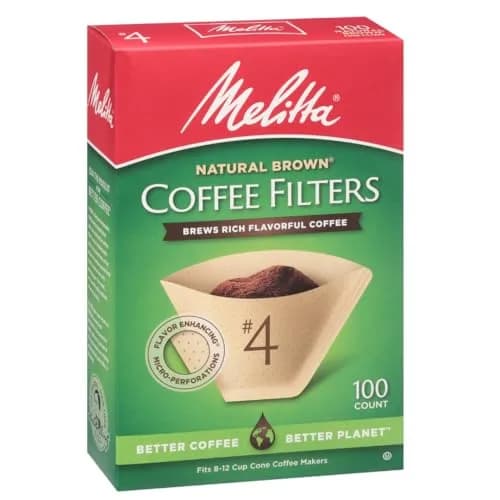 Melitta #4 Unbleached Coffee Filters, Natural Brown Cone Filters, 100 Count (Pack of 6) | Flavor-Enhancing Microfine Perforations thumbnail 2
