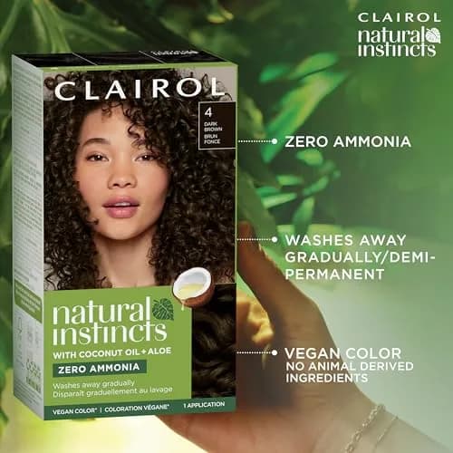 Clairol Natural Instincts Demi-Permanent Hair Dye 6BZ Light Caramel Brown 525ml (17.55 Fl Oz) | Ammonia-Free Vegan Hair Color thumbnail 5