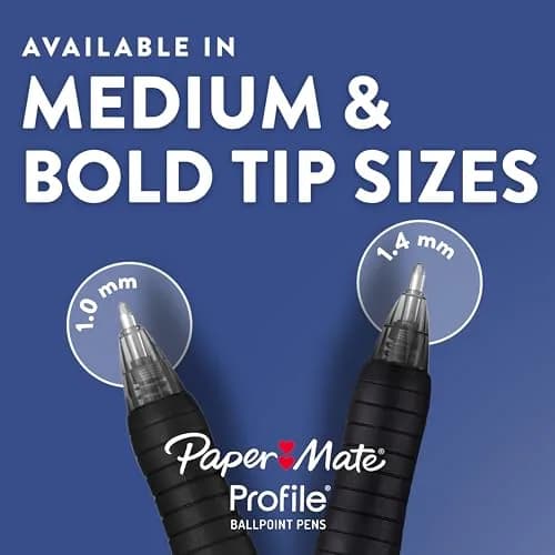 Paper Mate Profile Retractable Ballpoint Pens, Bold Point 1.4mm Red Ink, 12 Count | Smooth Ink Flow thumbnail 7