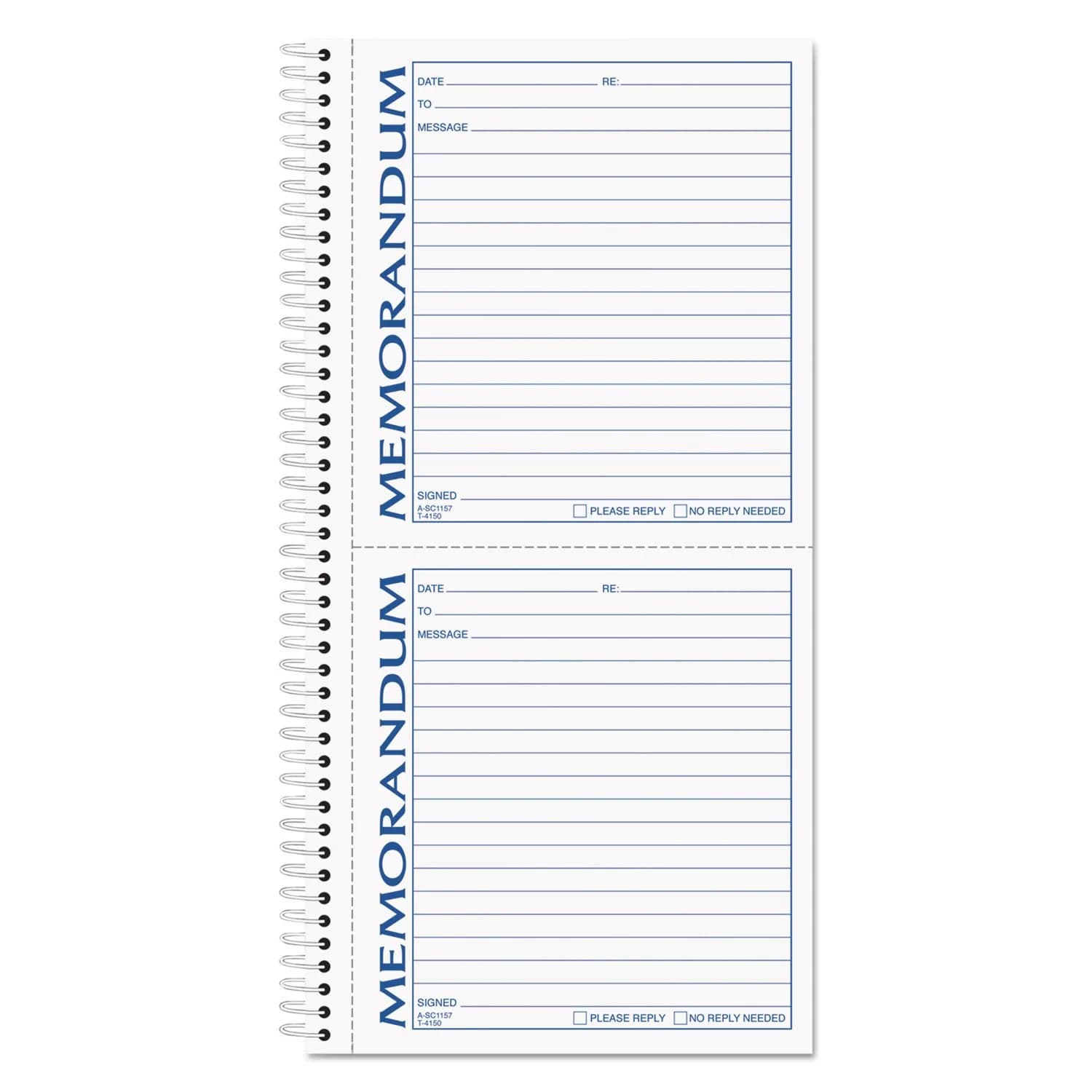 TOPS Memorandum Forms 2-Part Carbonless 100 Sets | Efficient Memo Sending & Copying — Blue