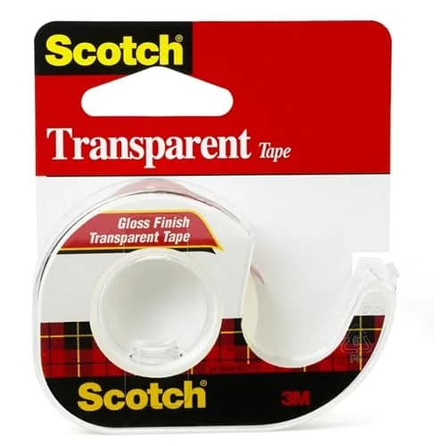 Scotch Transparent Tape with Dispenser 12.7 mm (0.5 in) x 11.4 m (450 in) | Crystal Clear Adhesive for Office & Home thumbnail 1
