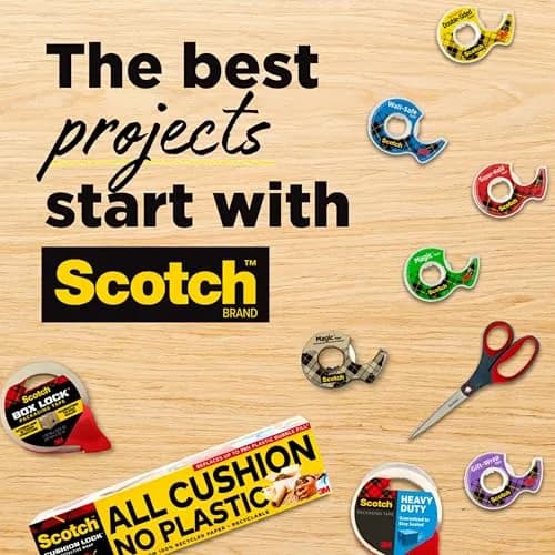 Scotch Transparent Tape with Dispenser 12.7 mm (0.5 in) x 11.4 m (450 in) | Crystal Clear Adhesive for Office & Home thumbnail 9