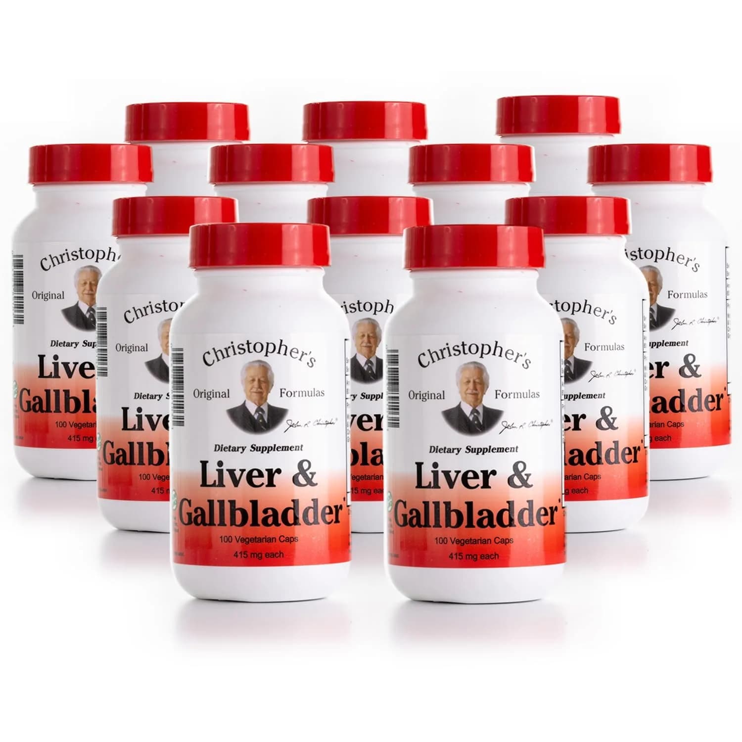 Christopher's Original Formulas Liver & Gallbladder Formula Capsules - Gallbladder Support with Digestive Enzymes - Natural Herbs - Pack of 12 (100 Count) - main product image