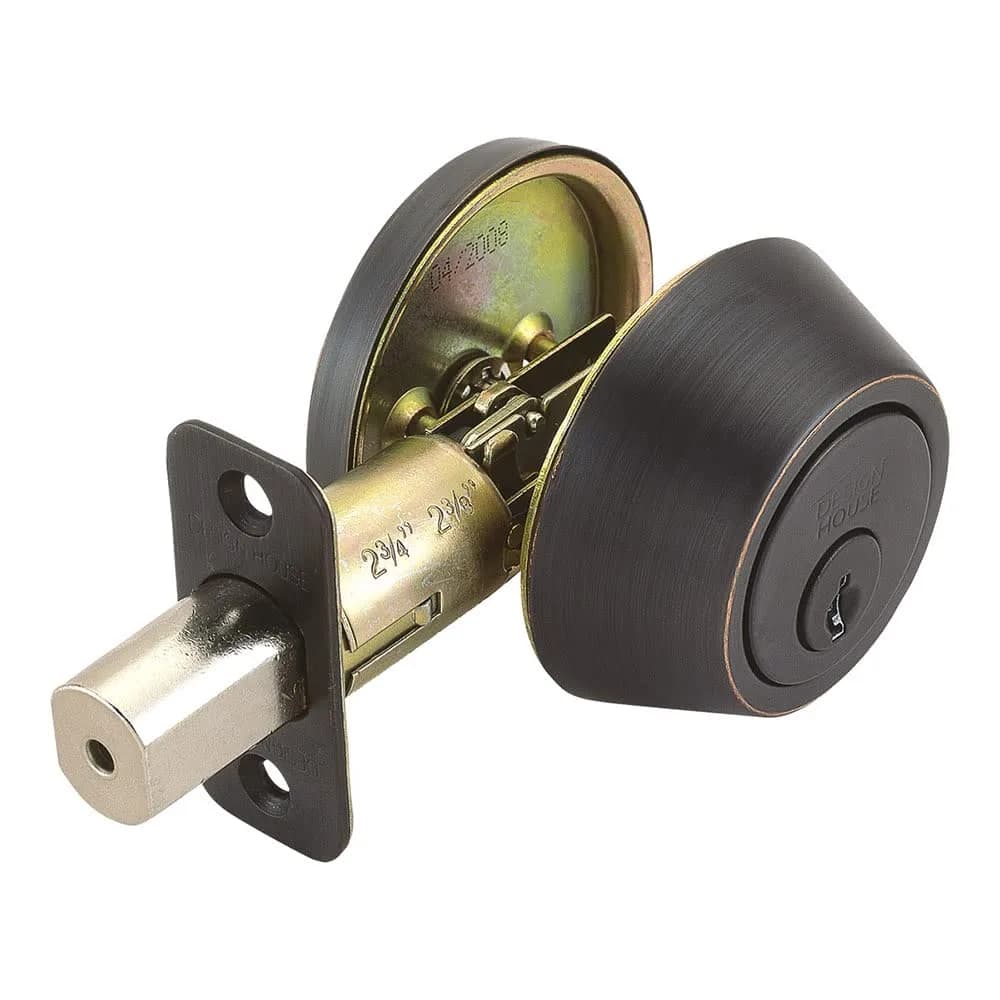 Design House Pro Series Single Cylinder Deadbolt Oil Rubbed Bronze | ANSI Grade-3 Certified Home Security — Oil Rubbed Bronze