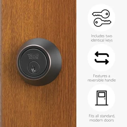 Design House Pro Series Single Cylinder Deadbolt, Oil Rubbed Bronze | ANSI Grade 3 Security thumbnail 3