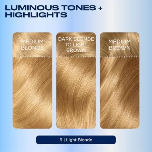 Clairol Nice'n Easy Permanent Hair Dye 9 Light Blonde Pack of 3 | Natural Looking Color with 100% Gray Coverage thumbnail 6