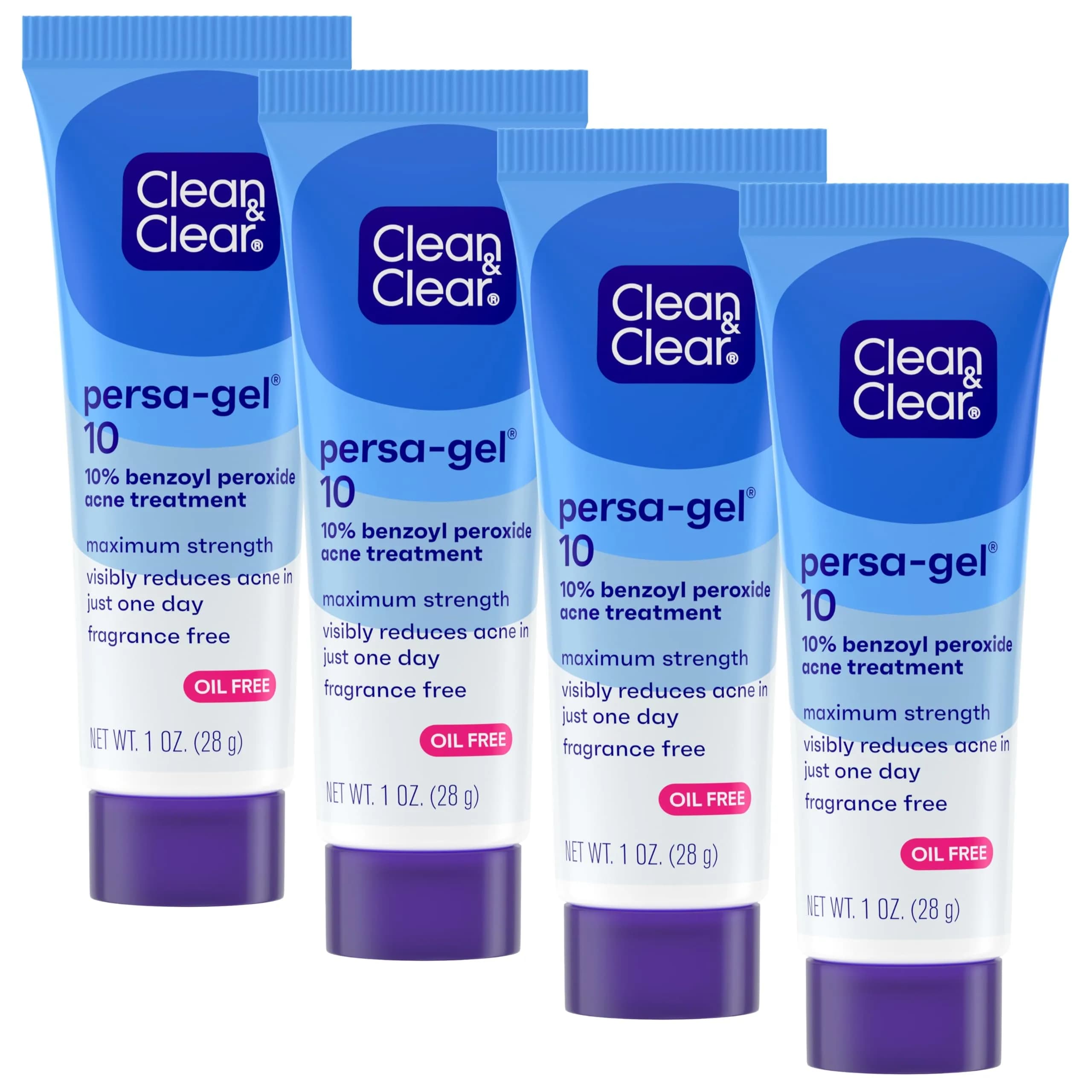 Clean & Clear Persa-Gel 10 Acne Spot Treatment 10% Benzoyl Peroxide 118ml (4 fl. oz) | Maximum Strength Pimple Cream for Face Acne