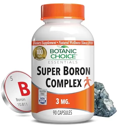 Botanic Choice Super Boron Complex 3mg Bone Support Supplement, 90 Capsules | Supports Bone & Prostate Health thumbnail 1
