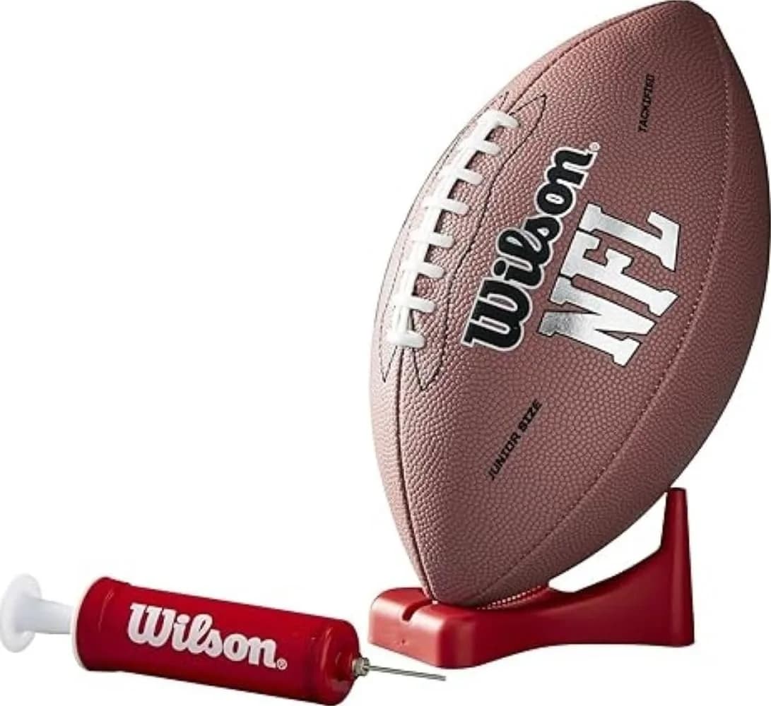 Wilson NFL MVP Junior Football with Pump & Tee - 10 inches (25.4 cm) | Official NFL Partner Since 1941