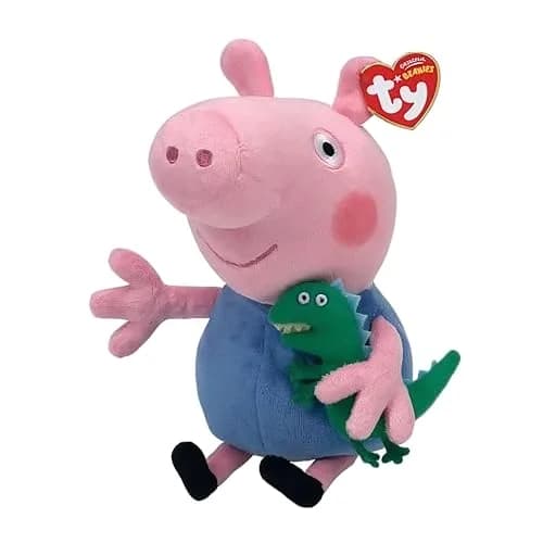 Ty George Pig Beanie Baby Plush Toy 20 cm (8 inches) | Officially Licensed by Ty thumbnail 1