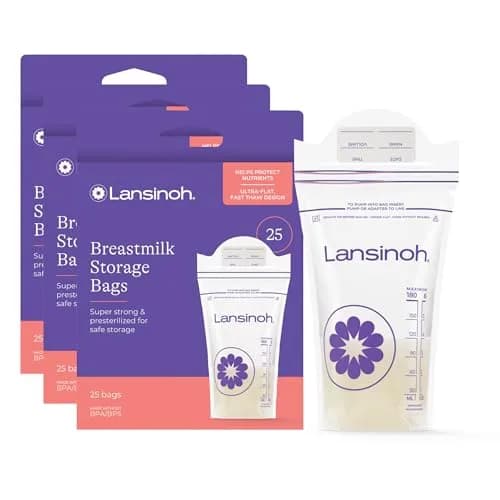 Lansinoh Breastmilk Storage Bags 6 Ounce 75 Count | BPA/BPS-Free for Safe Storage thumbnail 1