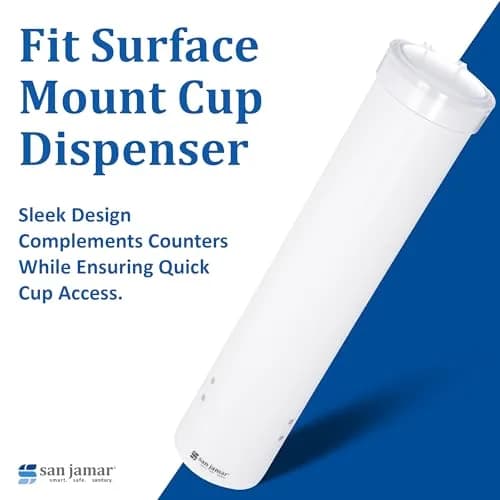 San Jamar 16-Inch Pull-Type Cup Dispenser for 4-10 oz Flat/Cone Cups | Space-Saving, Durable, Easy to Refill thumbnail 5