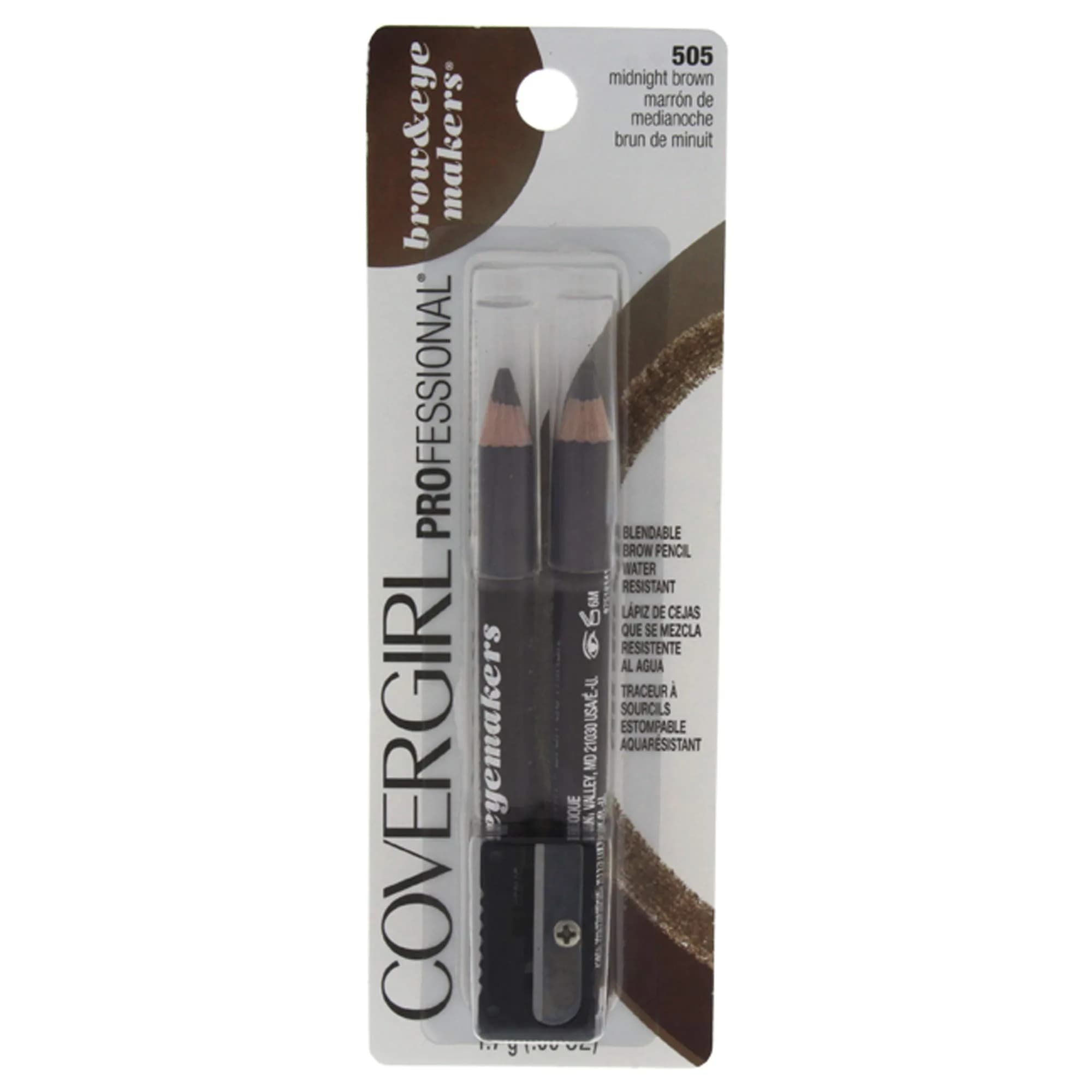 COVERGIRL Easy Breezy Brow Fill + Define Brow Pencil 505 Rich Brown | Long-Lasting, Blendable, Cruelty-Free - main product image