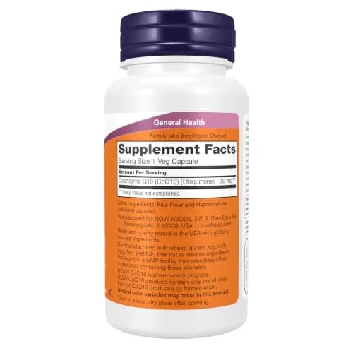 NOW CoQ10 30 mg 60 Veg Caps thumbnail 2