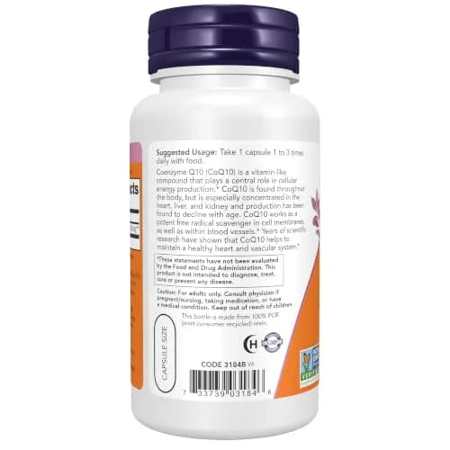 NOW CoQ10 30 mg 60 Veg Caps thumbnail 3
