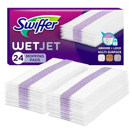Swiffer WetJet Hardwood Floor Cleaner Spray Mop Pad Refill 24 Count | Absorb + Lock Strip for Efficient Cleaning thumbnail 1
