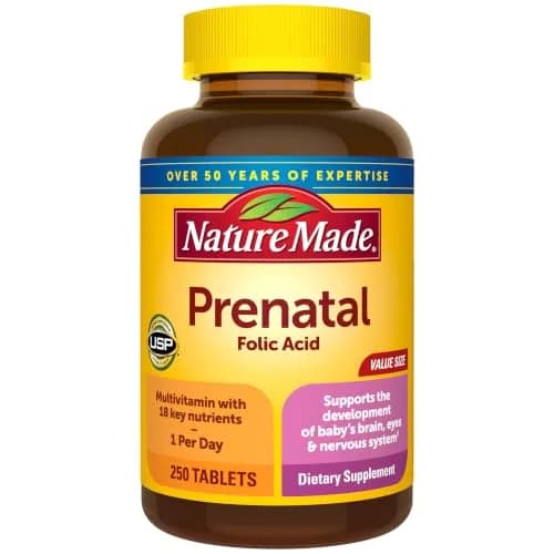 Nature Made Prenatal Multivitamin with Folic Acid, 250 Tablets | Supports Baby & Mom's Health thumbnail 1