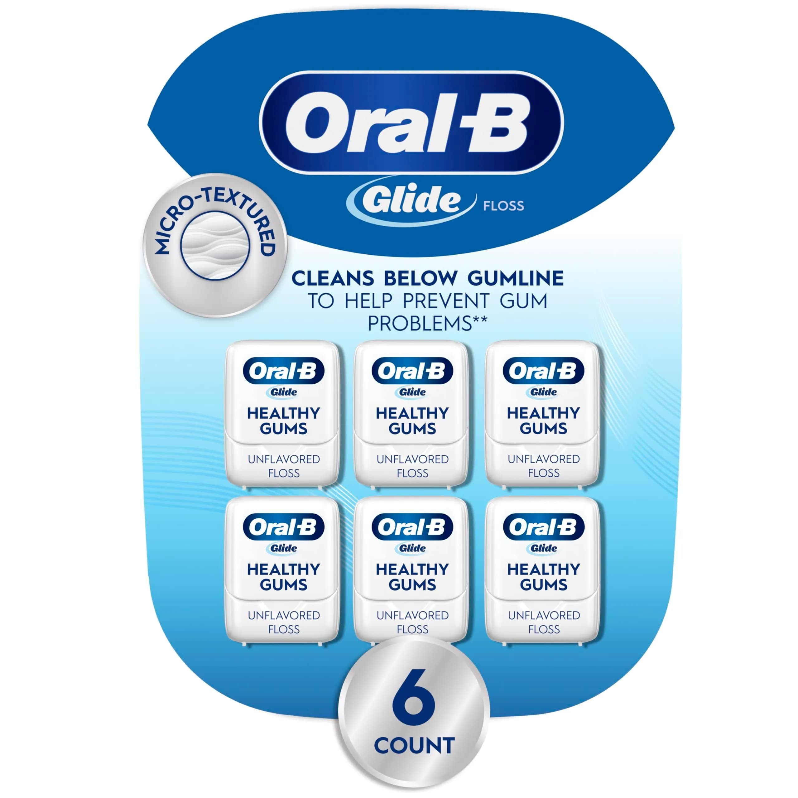 Oral-B Glide Healthy Gums Unflavored Dental Floss 50m (164 ft) | Dentist Recommended for Healthy Gums