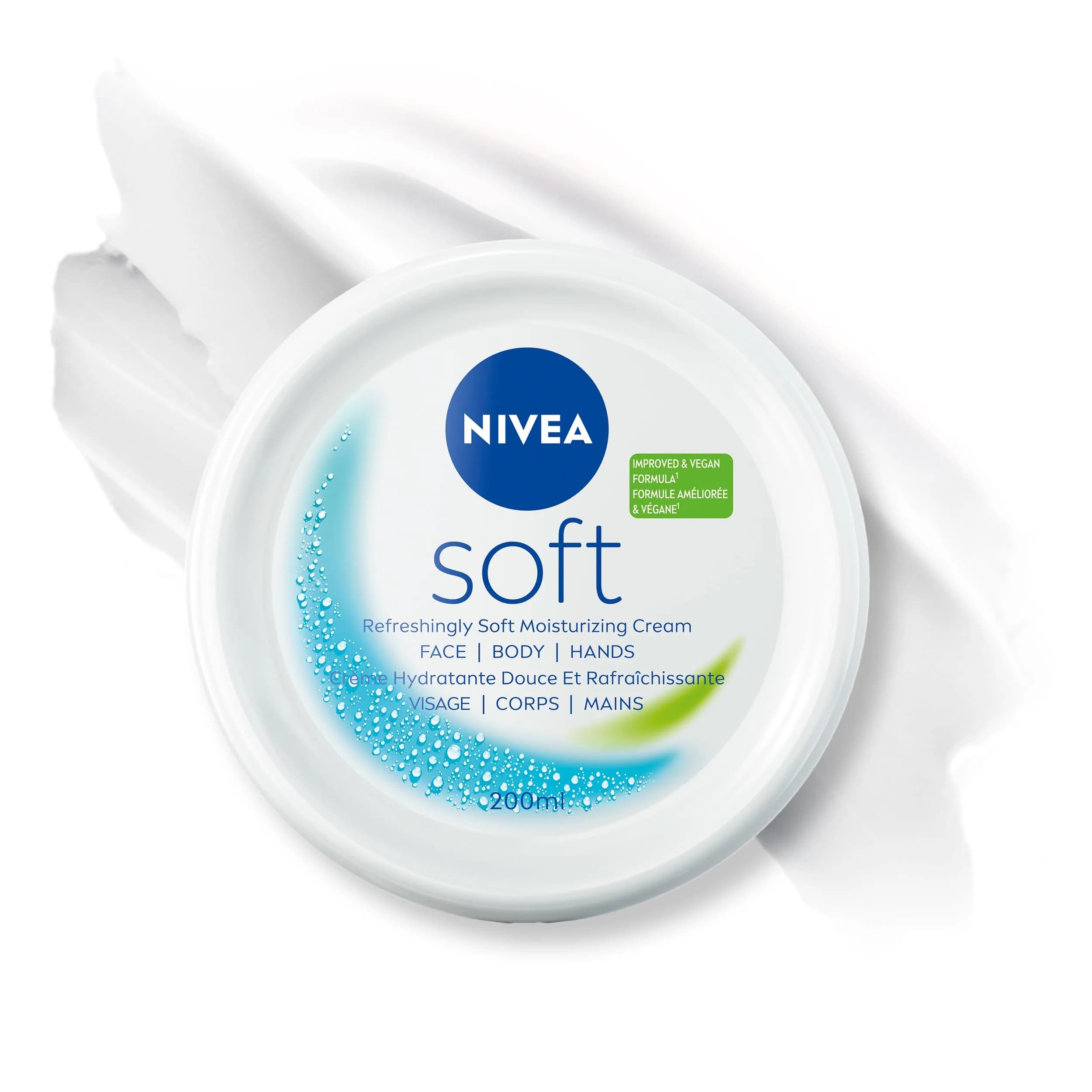 NIVEA Soft Moisturizing Creme 200ml (6.8 Fl Oz) Pack of 4 | Refreshing Hydration for Face, Body & Hands — WHITE