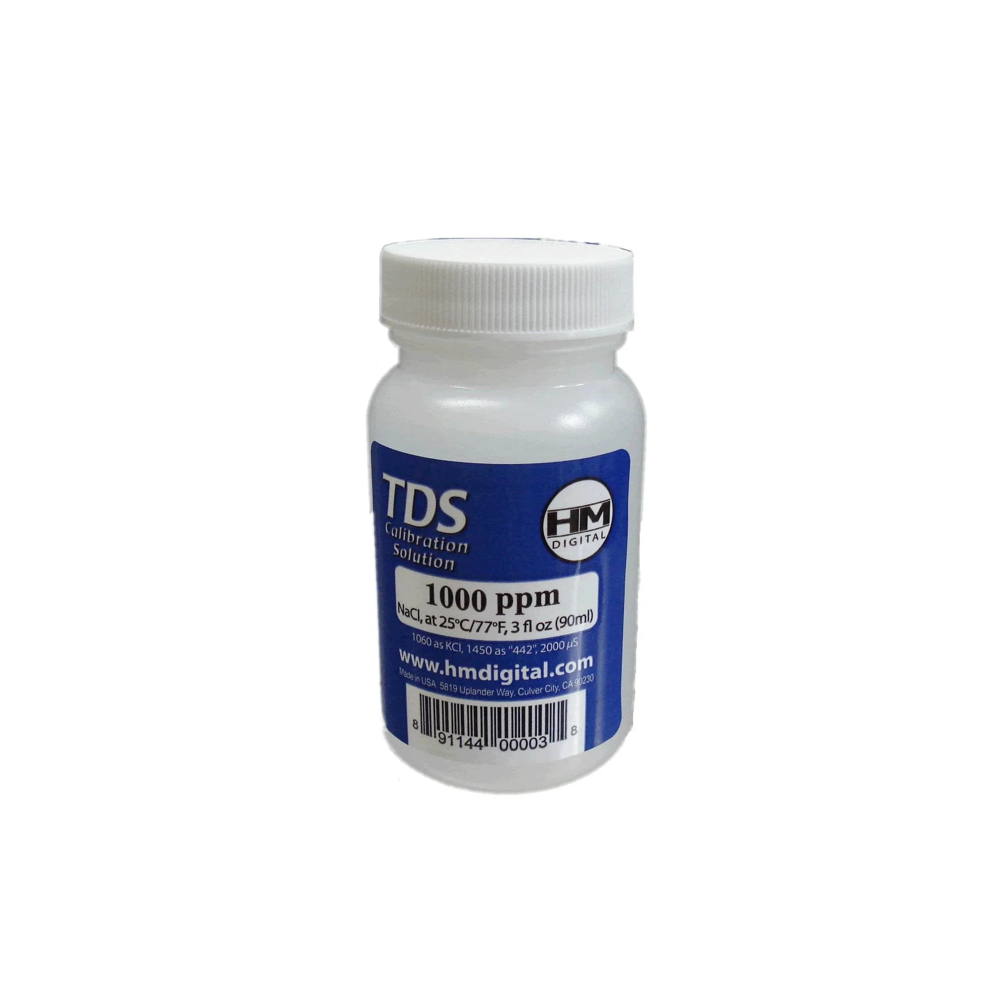 HM Digital 1000ppm TDS Calibration Solution 88.7ml (3 Fl Oz) | NIST-Traceable Lab Quality
