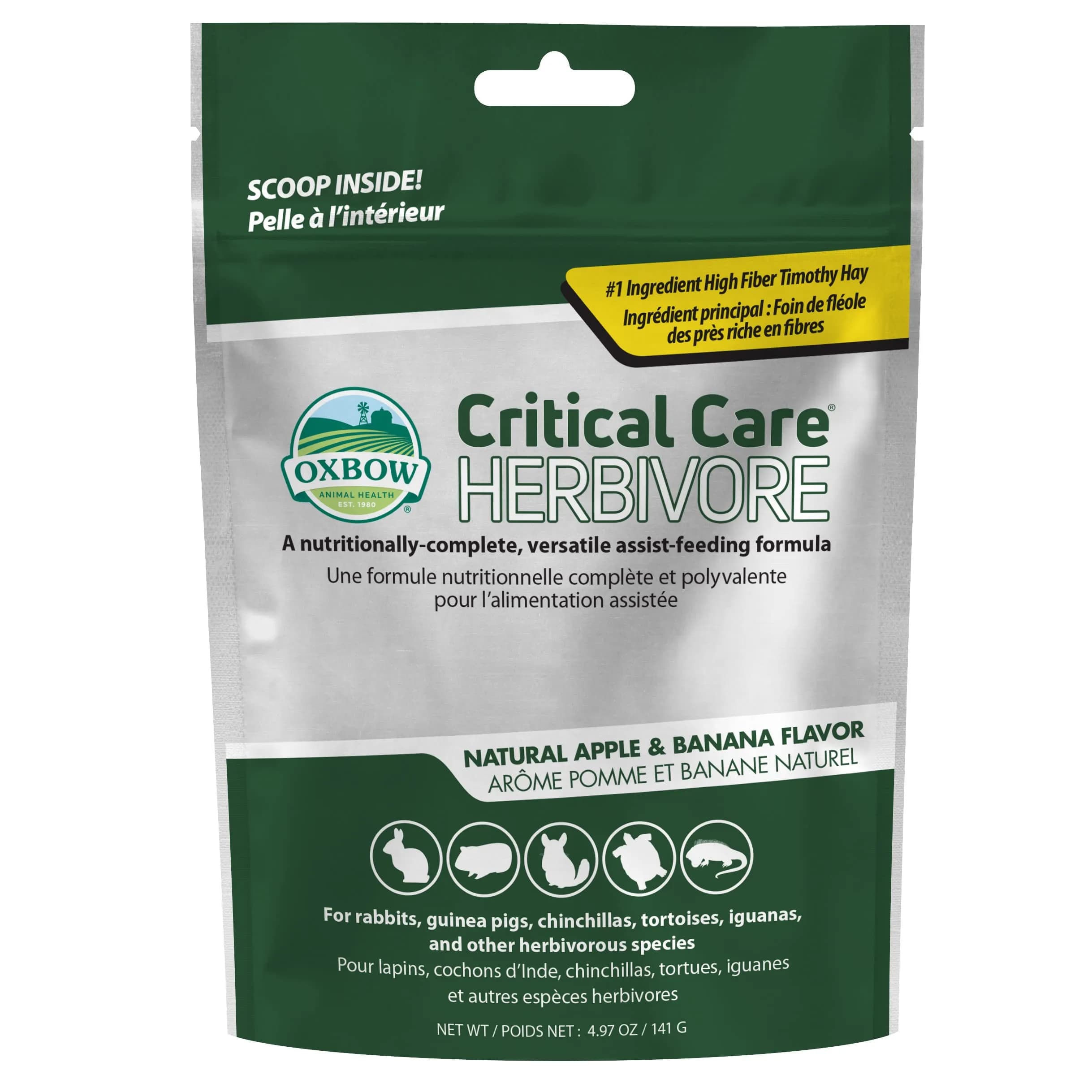 Oxbow Critical Care Herbivore Apple Banana 141 g (4.97 oz) | Veterinary Formula for Small Herbivores - main product image