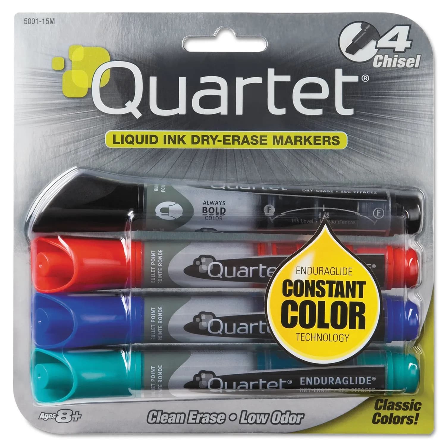 Quartet EnduraGlide Dry Erase Markers, Chisel Tip, Assorted Classic Colors, 12 Pack — Assorted