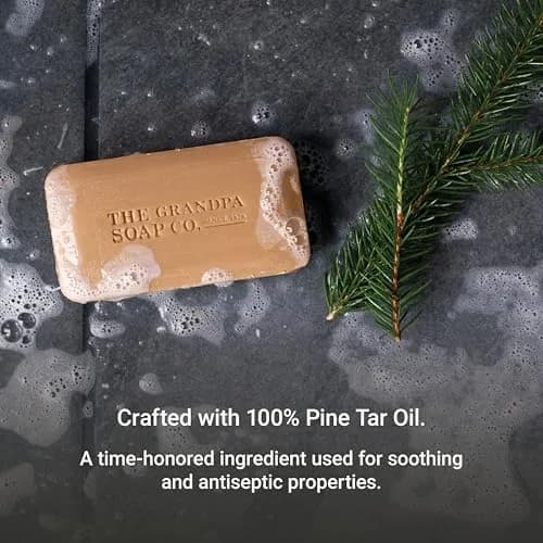 Grandpa's Pine Tar Bar Soap for Men 340g (12 oz) | 3-in-1 Cleanser, Deodorizer, Moisturizer for Sensitive Skin thumbnail 3