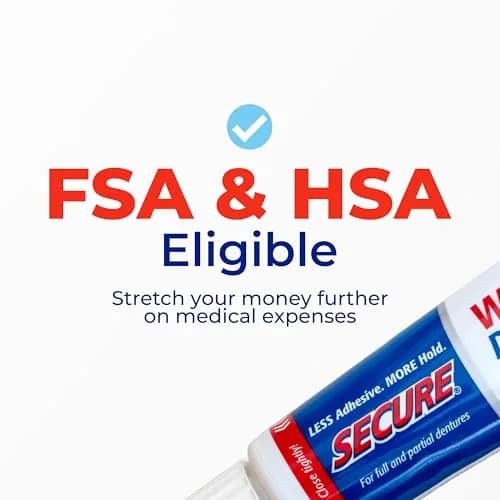 Secure Denture Adhesive Cream 11.2 oz (8 x 1.4 oz Tubes) | Waterproof Seal, Zinc-Free, Food Grade Ingredients thumbnail 6