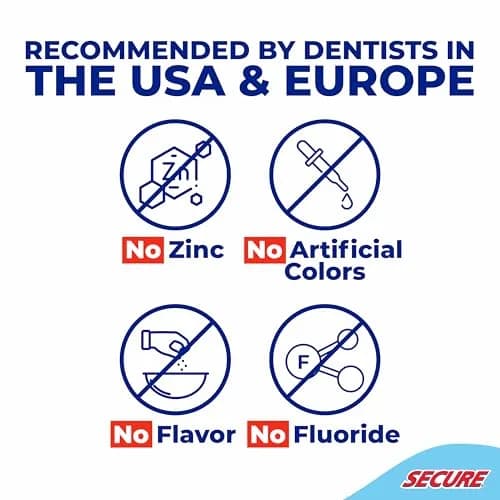 Secure Denture Adhesive Cream 11.2 oz (8 x 1.4 oz Tubes) | Waterproof Seal, Zinc-Free, Food Grade Ingredients thumbnail 3
