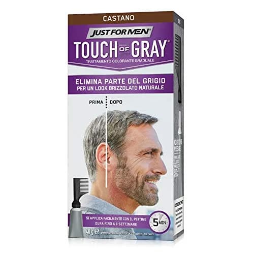 Just For Men Touch of Gray Hair Color T-45 Dark Brown | Blends Gray for Salt & Pepper Look thumbnail 1