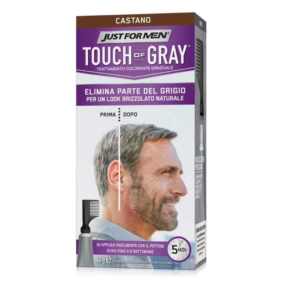 Just For Men Touch of Gray Hair Color, Salt & Pepper Look, Black T-55, 1 Kit | Ammonia & Peroxide Free — Dark Brown T-45