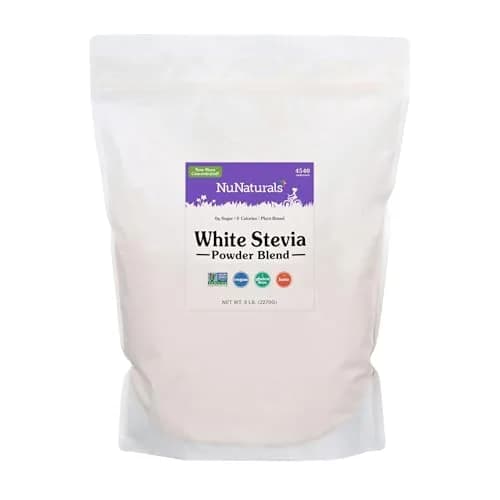 Nunaturals White Stevia Powder Blend 5 lb | Sugar-Free Natural Sweetener for Guilt-Free Indulgence thumbnail 1