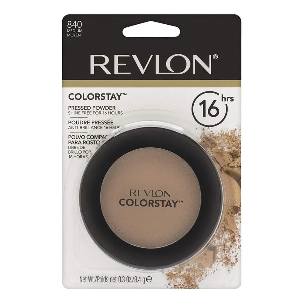 Revlon ColorStay Pressed Powder Fair 0.3 oz (8.5 g) | Minimizes Shine for 16 Hours — 840 Medium
