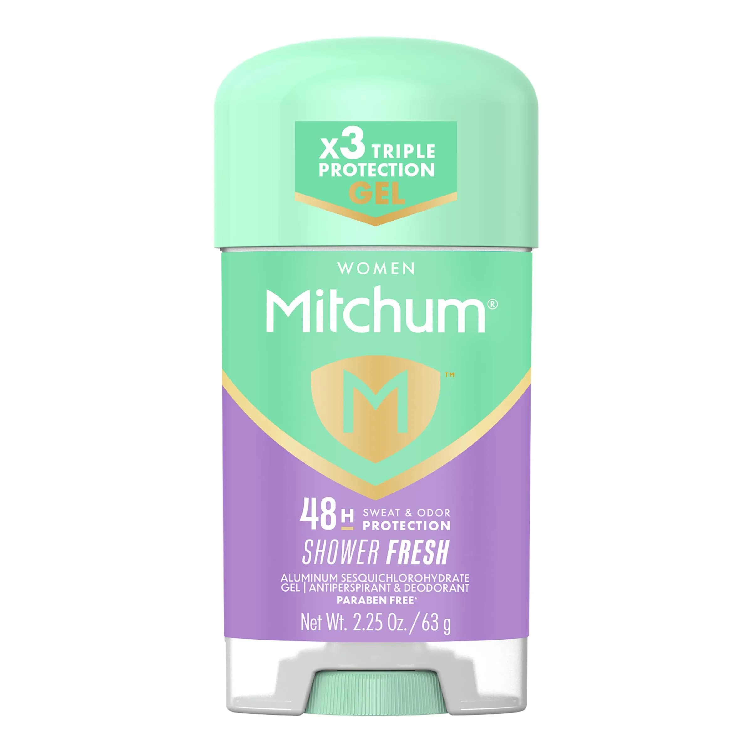 Mitchum Women's Triple Odor Protection Antiperspirant & Deodorant Gel, Powder Fresh, 63g (2.25 oz) | 48HR Sweat & Odor Control — Shower Fresh