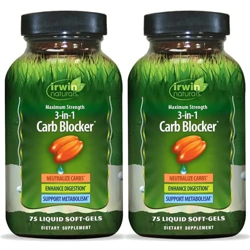 Irwin Naturals 3-in-1 Carb Blocker Maximum Strength 2 Pack | Supports Carbohydrate Metabolism & Digestion thumbnail 1