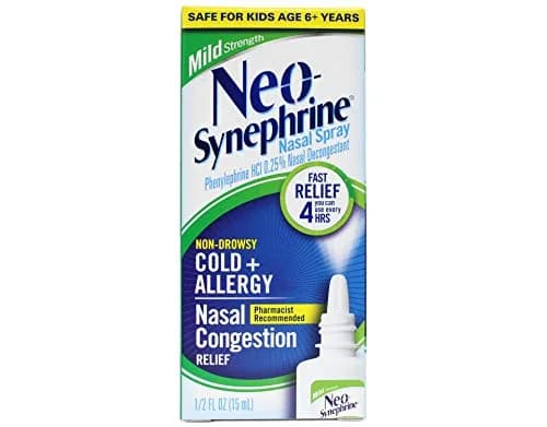 Neo-Synephrine Nasal Spray 15 mL | Phenylephrine 0.25% Fast Relief for Cold & Allergy (Pack of 4) thumbnail 7
