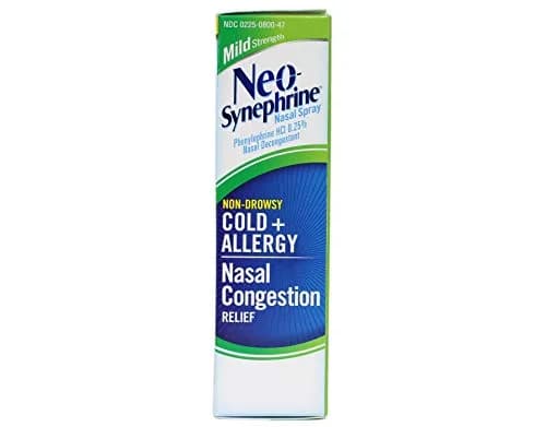 Neo-Synephrine Nasal Spray 15 mL | Phenylephrine 0.25% Fast Relief for Cold & Allergy (Pack of 4) thumbnail 3