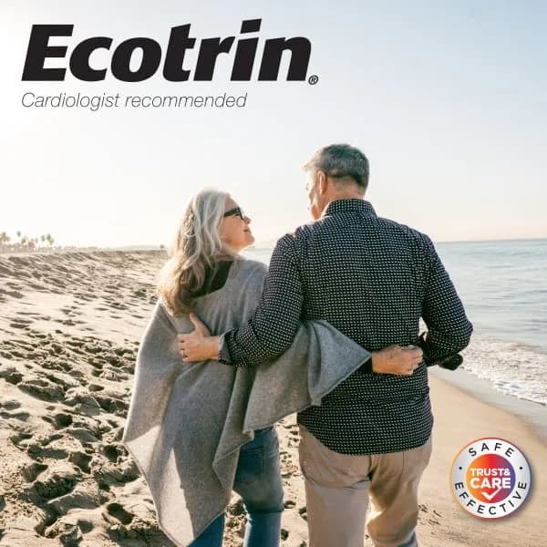 Ecotrin Regular Strength Aspirin 600 Tablets | Safer on Stomach & Cardiologist Recommended thumbnail 10
