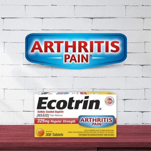 Ecotrin Regular Strength Aspirin 600 Tablets | Safer on Stomach & Cardiologist Recommended thumbnail 3