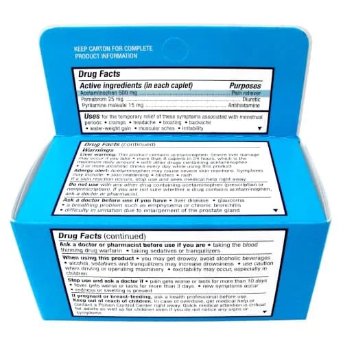 Pamprin Maximum Strength Multi-Symptom Menstrual Relief Tablets, 40-Count Boxes (Pack of 3) | Effective Menstrual Discomfort Relief thumbnail 4