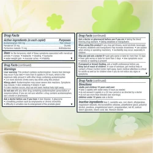 Pamprin Maximum Strength Multi-Symptom Menstrual Relief Tablets, 40-Count Boxes (Pack of 3) | Effective Menstrual Discomfort Relief thumbnail 8