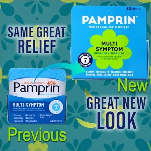Pamprin Maximum Strength Multi-Symptom Menstrual Relief Tablets, 40-Count Boxes (Pack of 3) | Effective Menstrual Discomfort Relief thumbnail 2