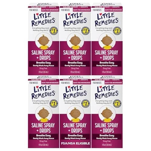 Little Remedies Sterile Baby Saline Nasal Spray and Drops 1 Fl Oz (Pack of 6) | Pediatrician Recommended for Newborns thumbnail 1