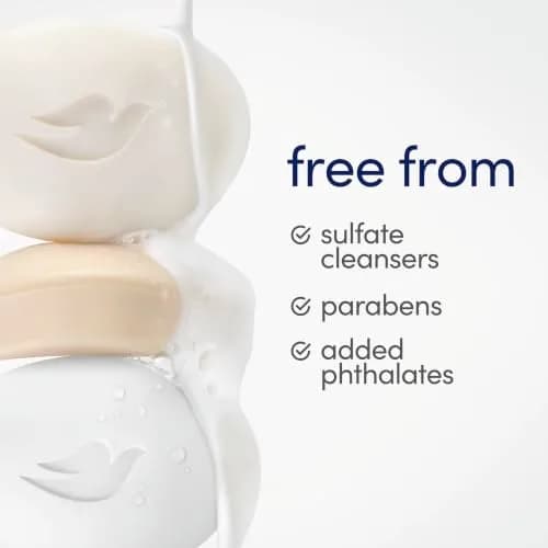 Dove Sensitive Skin Beauty Bar Soap 4 Bars (15 oz Total) | Hypoallergenic & Fragrance-Free Cleanser thumbnail 3