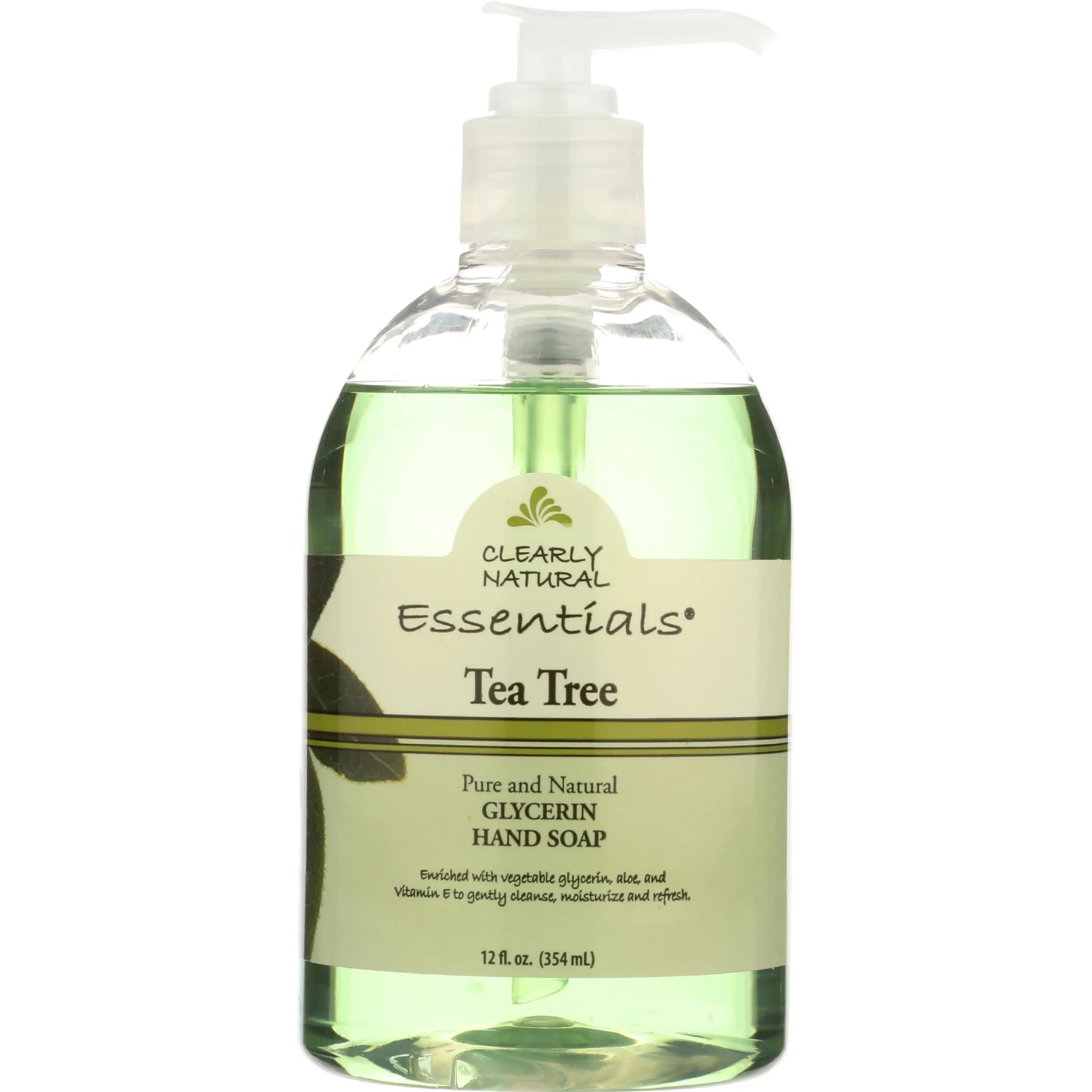 Clearly Natural Unscented Glycerin Liquid Hand Soap 355ml (12 Fl Oz) | Pure & Natural for Sensitive Skin — Tea Tree