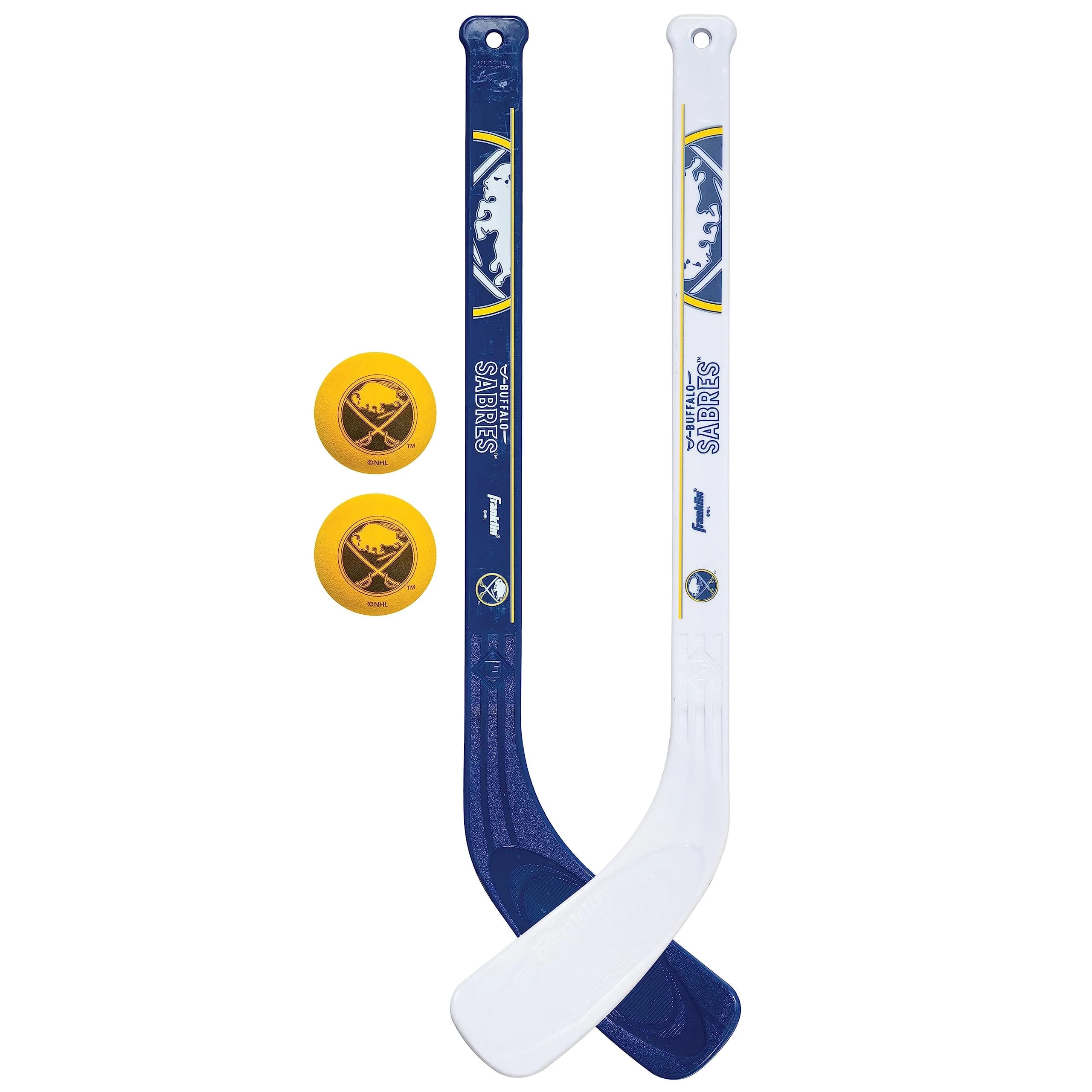 Franklin Sports NHL New Jersey Devils Mini Hockey Stick Set with Foam Balls | 2-Piece ABS Plastic — Buffalo Sabres