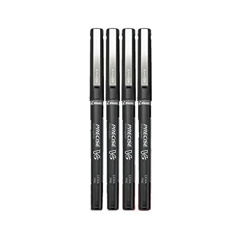 PILOT Precise V5 Stick Pens, Extra Fine Point 0.5mm, Black, 4-Pack | Precise, Smooth Liquid Ink, Extra Fine Tip, Office & School Use thumbnail 2